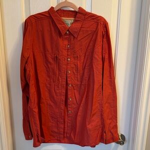 Exofficio Orange Shirt with Patterned Collar